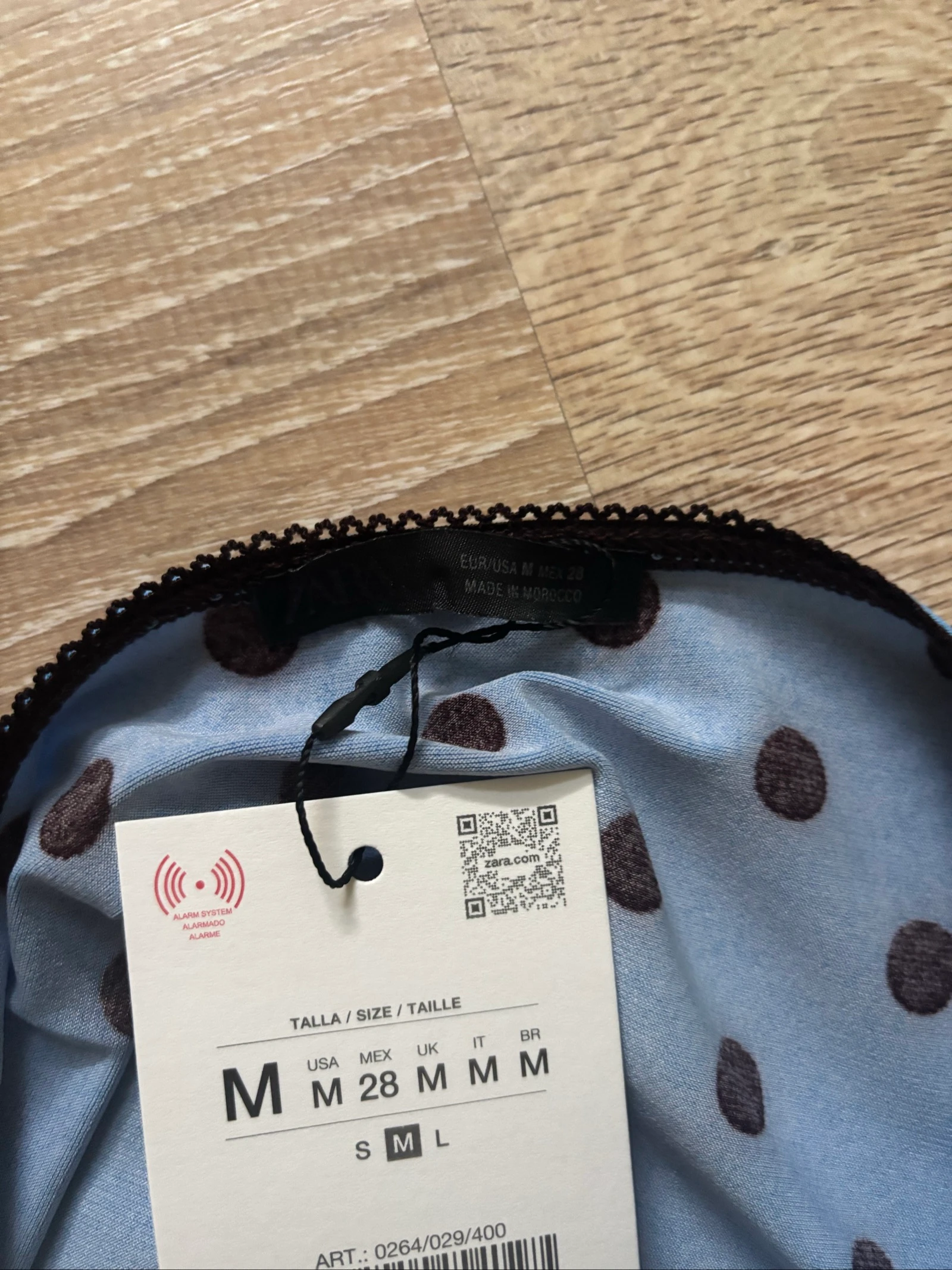 Zara bandeau top bleu motifs à pois - taille m – photo 3
